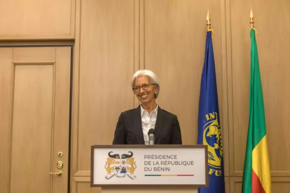 La directrice générale du Fond monétaire internationale (FMI) Christine Lagarde à Cotonou, le 11 décembre 2017. / Photo YANICK FOLLY. AFP