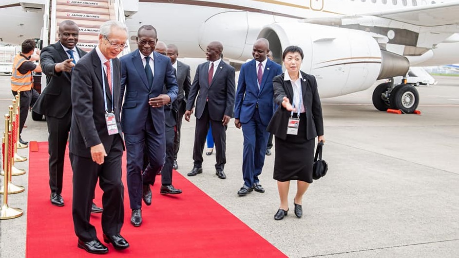Patrice Talon à son arrivée à Yokohama au Japon.